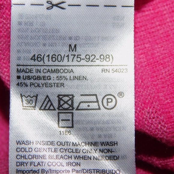 GAP womens M Pink Barbiecore V Neck Linen Blend Light knit Sweater - Picture 5 of 9